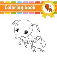 livre de coloriage pour les enfants. caractère joyeux. illustration vectorielle. style de dessin animé mignon. page fantastique pour les enfants. silhouette de contour noir. isolé sur fond blanc. vecteur