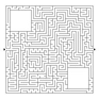 un immense labyrinthe carré avec une entrée et une sortie. illustration vectorielle plane simple isolée sur fond blanc. avec une place pour vos dessins vecteur