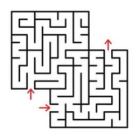 labyrinthe isolé carré abstrait. couleur noire sur fond blanc. un jeu utile pour les jeunes enfants. illustration vectorielle plane simple. avec une place pour vos dessins vecteur