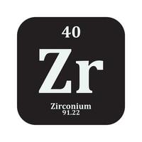 zirconium chimie icône vecteur