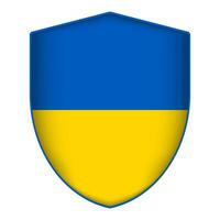 Ukraine drapeau dans bouclier forme. vecteur illustration.