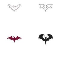 modèle de logo icône vecteur chauve-souris