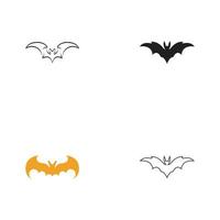 modèle de logo icône vecteur chauve-souris