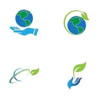 conception d'illustration vectorielle logo de la journée mondiale de la terre vecteur