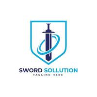 épée Solution logo conception Créatif concept pour affaires et entreprise entreprise vecteur