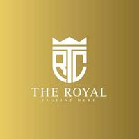 le Royal entreprise trc logo couronne signe moderne or luxe concept vecteur