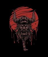 illustration de t-shirt guerrier viking vecteur