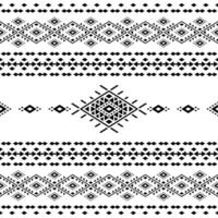 aztèque tribal motif avec contemporain originaire de américain style. géométrique sans couture ethnique modèle. noir et blanc couleurs. conception pour tapis, rideau, textile, tissu, tapis, broderie, mode, ikat. vecteur