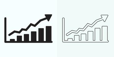 croissance graphique icône, bar graphique icône, infographie, excroissances graphique collection pour affaires amélioration analytique, diagramme symbole, financier profit graphique bar vecteur illustration