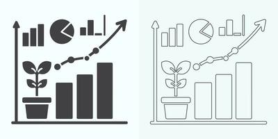 croissance graphique icône ensemble, bar graphique icône, infographie, excroissances graphique collection pour affaires amélioration analytique, diagramme symbole, financier profit graphique bar vecteur illustration