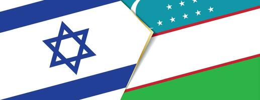 Israël et Ouzbékistan drapeaux, deux vecteur drapeaux.