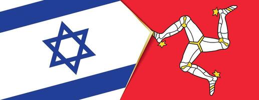Israël et île de homme drapeaux, deux vecteur drapeaux.