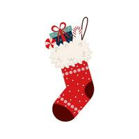 coloré décoré Noël chaussettes, Noël bas, et en forme de chaussette Sacs pour hiver vacances conception. content Nouveau an. vecteur