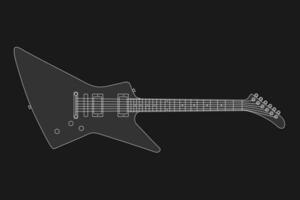 électrique guitare plat linéaire illustration vecteur