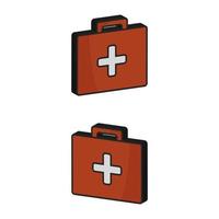 valise médicale illustrée sur fond blanc vecteur