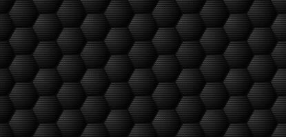 foncé noir géométrique hexagonal la grille carbone fibre Contexte vecteur
