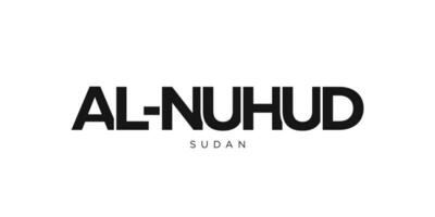 Al Nuhud dans le Soudan emblème. le conception Caractéristiques une géométrique style, vecteur illustration avec audacieux typographie dans une moderne Police de caractère. le graphique slogan caractères.