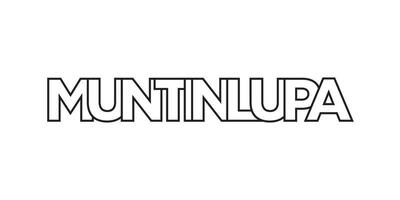 mutinlupa dans le philippines emblème. le conception Caractéristiques une géométrique style, vecteur illustration avec audacieux typographie dans une moderne Police de caractère. le graphique slogan caractères.