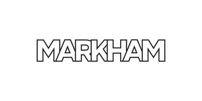 Markham dans le Canada emblème. le conception Caractéristiques une géométrique style, vecteur illustration avec audacieux typographie dans une moderne Police de caractère. le graphique slogan caractères.