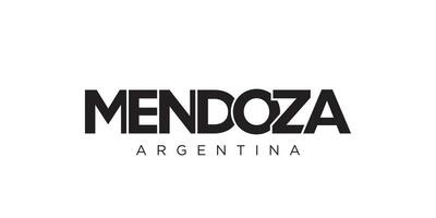 mendoza dans le Argentine emblème. le conception Caractéristiques une géométrique style, vecteur illustration avec audacieux typographie dans une moderne Police de caractère. le graphique slogan caractères.