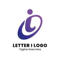 je lettre logo conception art et illustration violet pente vecteur