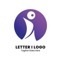 je lettre logo conception art et illustration violet pente vecteur