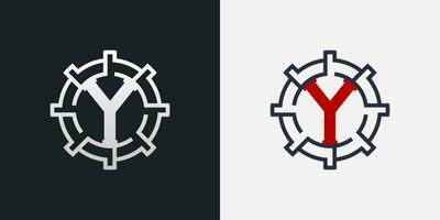 y logo conception. nettoyer et moderne lettre y logo dans rond forme vecteur