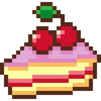 gâteau dessin animé icône dans pixel style vecteur