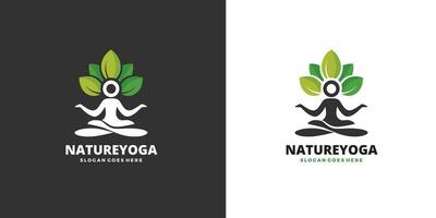 la nature yoga logo modèle conception vecteur, emblème, conception concept, Créatif symbole, icône gratuit vecteur