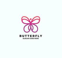 papillon logo. luxe ligne logotype conception. gratuit vecteur