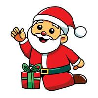 une dessin animé Père Noël claus personnage avec une rouge chapeau et une rouge nez vecteur