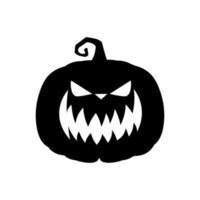 citrouille effrayante d'halloween dans le concept de dessin animé de vacances de style plat vecteur