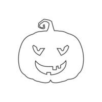 citrouille effrayante d'halloween dans le concept de dessin animé de vacances de style plat vecteur