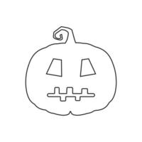 citrouille effrayante d'halloween dans le concept de dessin animé de vacances de style plat vecteur