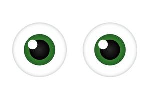 yeux de dessin animé humain drôle avec lumière réfléchie pour le web vecteur