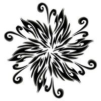 noir tribal mandala icône avec ombre. parfait pour logos, Icônes, articles, tatouages, autocollants, affiches, bannières, vêtements, Chapeaux vecteur