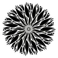 noir tribal mandala icône avec ombre. parfait pour logos, Icônes, articles, tatouages, autocollants, affiches, bannières, vêtements, Chapeaux vecteur