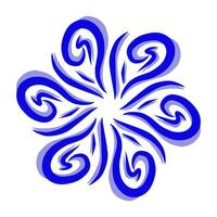 bleu tribal mandala icône avec ombre. parfait pour logos, Icônes, articles, tatouages, autocollants, affiches, bannières, vêtements, Chapeaux vecteur