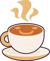 sucré chaud café tasse plat pastel illustration vecteur