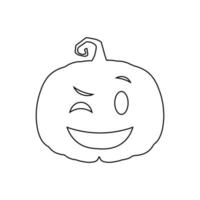 citrouille effrayante d'halloween dans le concept de dessin animé de vacances de style plat vecteur