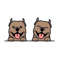 dessin animé mignon chiot pitbull, illustration vectorielle vecteur