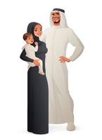 illustration vectorielle de famille arabe heureux vecteur