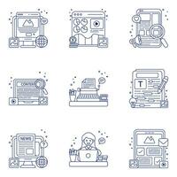 pack de article l'écriture linéaire Icônes vecteur