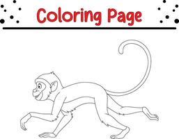 mignonne singe coloration page pour des gamins vecteur