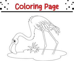 coloriage de flamant rose pour les enfants vecteur