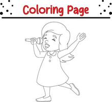 content peu fille coloration page vecteur