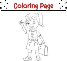mignonne et content les enfants coloration page vecteur