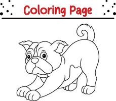 mignonne bouledogue coloration page pour des gamins vecteur