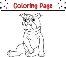 mignonne bouledogue coloration page pour des gamins vecteur