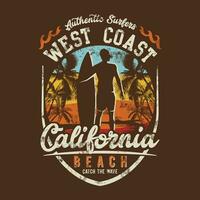 vecteur art Ouest côte Californie plage